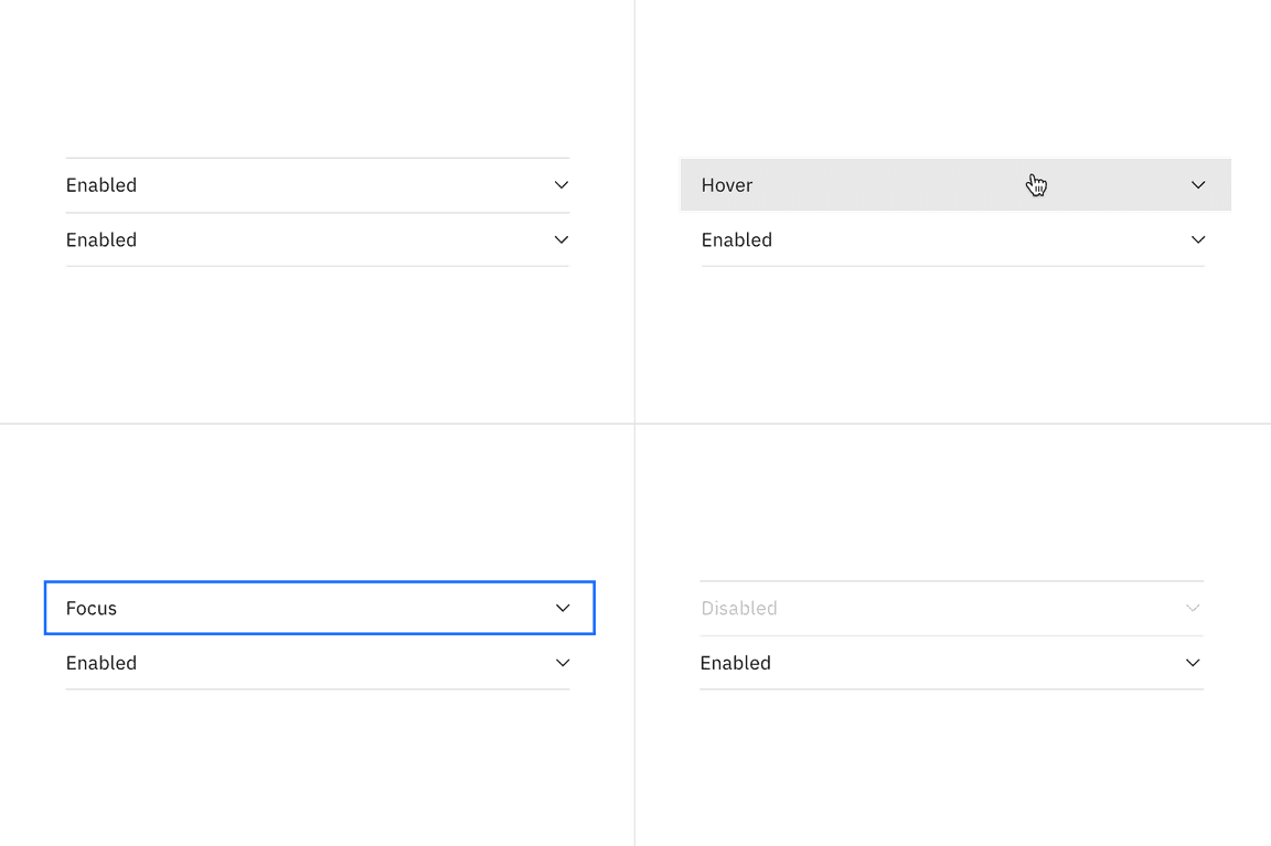 flush accordion alignment interactive states